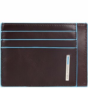 Piquadro Blauwe vierkante creditcard etui RFID Leer 11,5 cm