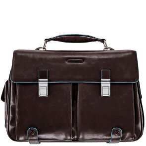 Piquadro Blauwe vierkante aktetas Leer 43 cm Laptopcompartiment