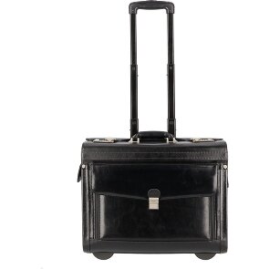 Dermata 2 wielen Loodswagen Leer 39 cm Laptop compartiment