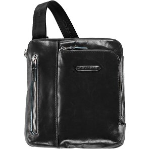 Piquadro Blauwe vierkante schoudertas leer 21 cm