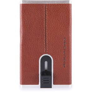 Piquadro Zwart Vierkant Creditcardetui RFID Leer 6 cm