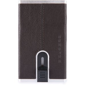 Piquadro Zwart Vierkant Creditcardetui RFID Leer 6 cm
