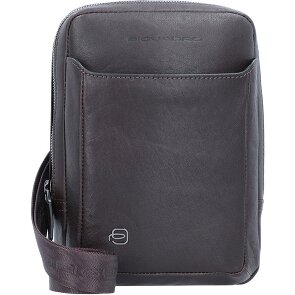 Piquadro Zwarte vierkante schoudertas leer 17 cm
