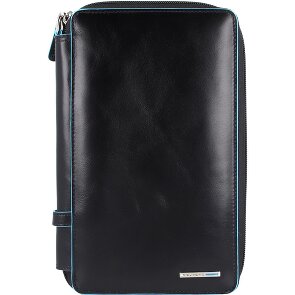 Piquadro Blauw vierkant reisetui leer 14 cm
