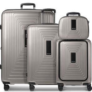 Redolz Essentials14 4-wiel kofferset Beautycase 4st met uitklapbaar laptopvak