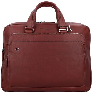 Piquadro Zwarte vierkante aktetas Leer 40 cm Laptopcompartiment