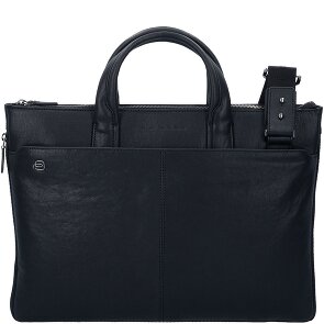 Piquadro Zwarte vierkante aktetas Leer 42 cm Laptopvak Piquadro Zwarte vierkante aktetas Leer 42 cm Laptopvak