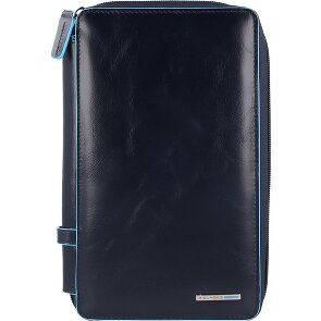 Piquadro Blauw vierkant reisetui leer 14 cm