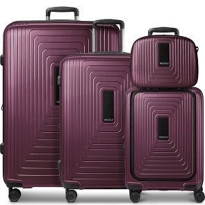 Redolz Essentials14 4-wiel kofferset Beautycase 4st met uitklapbaar laptopvak