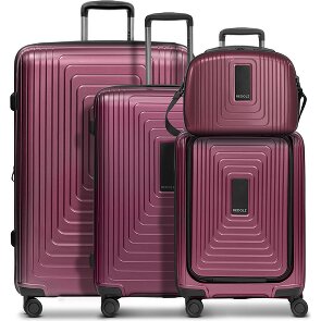 Redolz Essentials14 4-wiel kofferset Beautycase 4st met uitklapbaar laptopvak