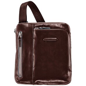 Piquadro Blauwe vierkante schoudertas leer 21 cm