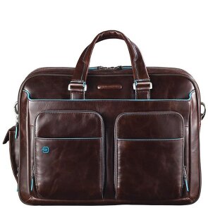 Piquadro Blauwe vierkante aktetas Leer 41 cm Laptopvak