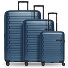  Collection 04 THE THREE SET + 4 wielen Kofferset 3-delig met uitbreidingsplooi variant navy blue-metallic