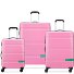  x United Colors of Benetton Now Hardside 4-wiel kofferset 3-delig met stretch vouw variant pink