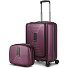  Essentials 14 kofferset 2 stuks cabine trolley met stretch vouw + beautycase variant aubergine metallic