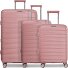  London 4 wielen Kofferset 3-delig met uitbreidingsplooi variant rose