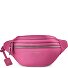  Bologna leer Fanny pack met dubbele rits, crossbody, leer, 25 cm variant hot pink