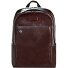 Blauwe vierkante rugzak leer 39 cm Laptopvak variant mahagonibraun Blauwe vierkante rugzak leer 39 cm Laptopvak variant mahagonibraun