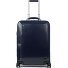  Blauwe Vierkante 4-Wiel Leren Cabin Trolley 55 cm Laptopcompartiment variant night blue