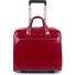  Blauwe vierkante 2-wiel Business Trolley Leer 36 cm Laptopcompartiment variant red
