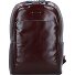  Blauwe vierkante rugzak Leer 43 cm Laptopvak variant mahagoni