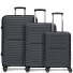  Shine 4 wielen Kofferset 3-delig met uitbreidingsplooi variant black