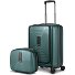  Essentials 14 kofferset 2 stuks cabine trolley met stretch vouw + beautycase variant pearl-green metallic