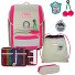  Geniale schooltas set 4st. variant pink cherry