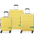  x United Colors of Benetton Now Hardside 4-wiel kofferset 3-delig met stretch vouw variant yellow