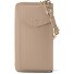  Bologna leren portemonnee met rits rondom en Smartphonehoesje, leer, 19 cm variant sand
