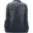 Zwarte vierkante rugzak leer 39 cm laptopvak variant nero
