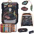 Neo Exklusiv Safety Light Schooltas set 5-delig variant Flames  Neo Exklusiv Safety Light Schooltas set 5-delig variant Flames