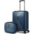  Essentials 14 kofferset 2 stuks cabine trolley met stretch vouw & beautycase variant dark blue metallic