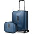  Essentials 14 kofferset 2 stuks cabine trolley met stretch vouw & beautycase variant dark blue metallic