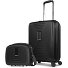  Essentials 14 kofferset 2 stuks cabine trolley met stretch vouw & beautycase variant black metallic