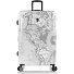  Fashion 4 wielen Trolley L 76 cm met uitbreidingsplooi variant black-white world map