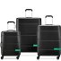  x United Colors of Benetton Now Hardside 4-wiel kofferset 3-delig met stretch vouw variant black