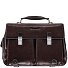  Blauwe vierkante aktetas Leer 43 cm Laptopcompartiment variant mahagonibraun