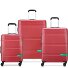  x United Colors of Benetton Now Hardside 4-wiel kofferset 3-delig met stretch vouw variant red