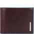  Blauwe vierkante Leren Portemonnee 12,5 cm variant mahogany