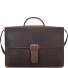  Retro Zeppelin Koffer Leer 43.5 cm Laptop compartiment variant dunkelbraun