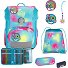 Neo Exklusiv Safety Light Schooltas set 5-delig variant Happy Rainbow  Neo Exklusiv Safety Light Schooltas set 5-delig variant Happy Rainbow