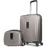  Essentials 14 kofferset 2 stuks cabine trolley met stretch vouw & beautycase variant coffee grey metallic