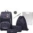 Ergoplus Schooltas set 8-delig variant black grey Ergoplus Schooltas set 8-delig variant black grey