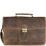  Vintage aktetas Leer 40 cm Laptopcompartiment variant braun