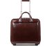  Blauwe vierkante 2-wiel Business Trolley Leer 37 cm Laptopcompartiment variant mahogany