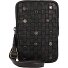  Zacht geweven Nina mobiel tasje leer 11 cm variant dark ash