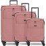  Essentials 12 THREE SET 4 wielen Kofferset 3-delig met uitbreidingsplooi variant rose