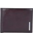 Blauwe vierkante Leren Portemonnee 12,5 cm variant mahagoniebraun Blauwe vierkante Leren Portemonnee 12,5 cm variant mahagoniebraun