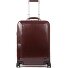  Blauwe Vierkante 4-Wiel Leren Cabin Trolley 55 cm Laptopcompartiment variant mahogany